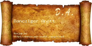 Dancziger Anett névjegykártya
